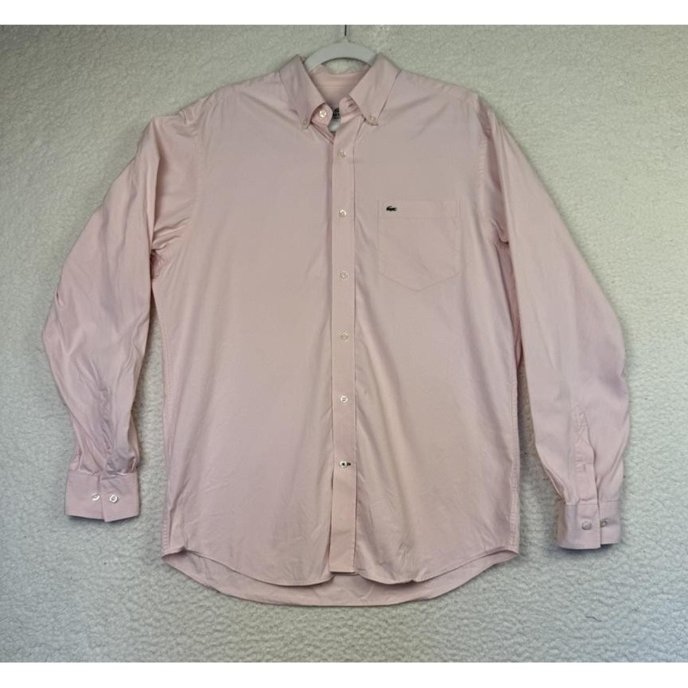 Lacoste Shirt Mens Large Regular Fit Button Up Long Sleeve‎ Dress Pocket